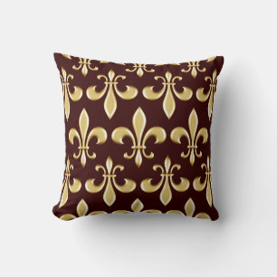 Cojín Decorativo Arte clásico de grabado vintage Fleur-de-lis