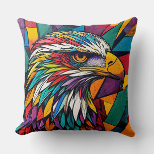 Cojín Decorativo Arte colorido de águila