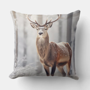 Cojín Decorativo Arte colorido de la fauna silvestre Stag Deer Anim