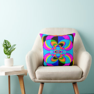 Cojín Decorativo Arte con motivos neones de colores frescos