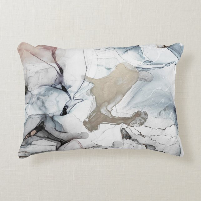 Cojín Decorativo Arte con tinta de alcohol. Lugares delgados y negr (Anverso)