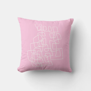 Cojín Decorativo Arte contemporáneo de línea modernista rosa puro a