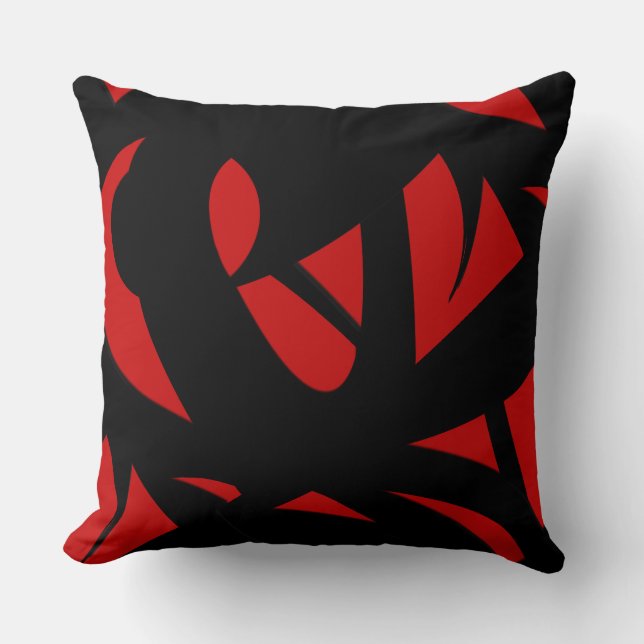 Cojín Decorativo Arte contemporáneo rojo / negro (Anverso)
