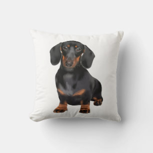 Cojín Decorativo Arte de acuarela de Dachshund
