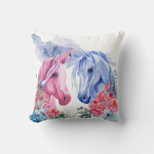 Cojín Decorativo Arte de acuarela de Unicornios