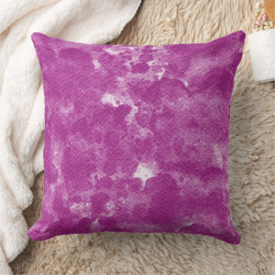 Cojín Decorativo Arte de Acuarela Magenta Orquídea Vibrante