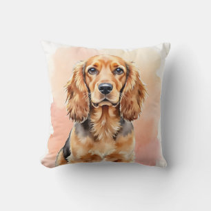 Cojín Decorativo Arte de acuarela suave de Cocker Spaniel
