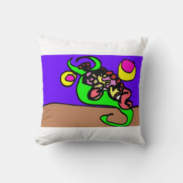 Cojín Decorativo Arte de ajolote rosa