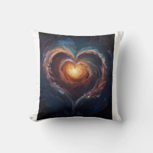 Cojín Decorativo Arte de amor de la galaxia del corazón cósmico: ro