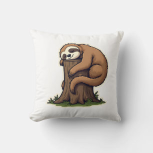 Cojín Decorativo Arte de Animal Lindo Bosque Perezoso Dormido Vinta