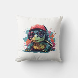 Cojín Decorativo arte de animal tortuga soy genial linda tortuga Co