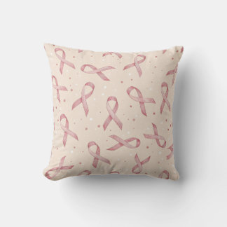 Cojín Decorativo Arte de apoyo al cáncer de mama sin costuras con c