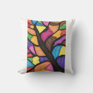 Cojín Decorativo Arte de árbol de vidrio teñido
