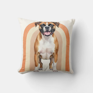 Cojín Decorativo Arte de Arco Retro Acuarela Boxer
