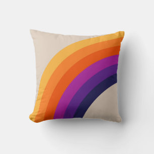 Cojín Decorativo Arte de arcoiris de estilo retro colorido