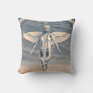 Cojín Decorativo Arte de arcoíris del ángel de la guarda vintage
