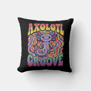 Cojín Decorativo Arte de arcoíris retro de los 70 hippie groovy lin