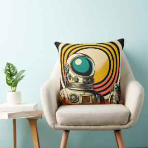 Cojín Decorativo Arte de aterrizaje de astronautas de la era espaci