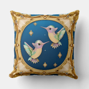 Cojín Decorativo Arte de Aves en Marco Elegante