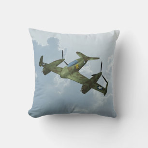 Cojín Decorativo Arte de Aviación Militar de Avión de Guerra Vintag