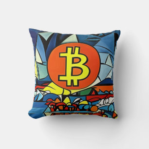 Cojín Decorativo Arte de Bitcoin