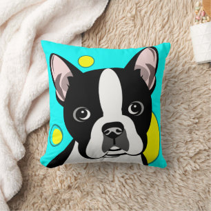 Cojín Decorativo Arte de Boston Terrier