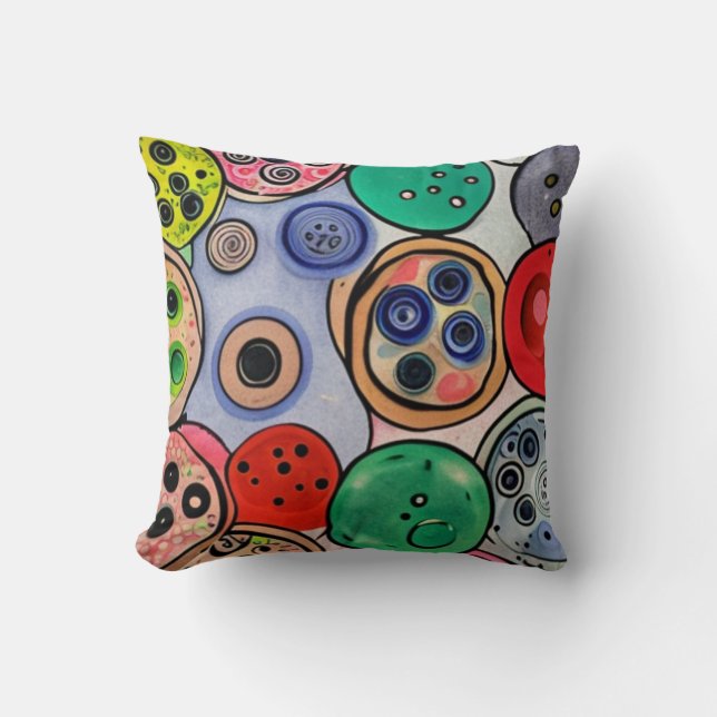 Cojín Decorativo Arte de botón (Anverso)