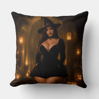 Cojín Decorativo Arte de Bruja de Halloween Espeluznante