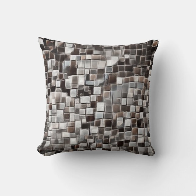 Cojín Decorativo Arte de burbuja de mosaico / niebla / (Anverso)
