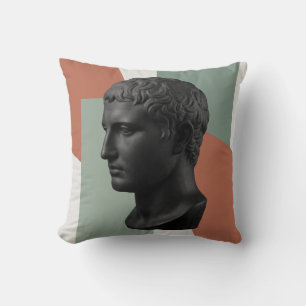Cojín Decorativo Arte de busto clásico de Dark Academia Stoic