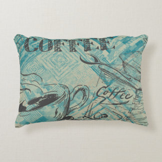 Cojín Decorativo Arte de café moderno boceto azul