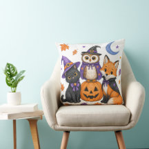Arte de Calabaza Zorro Búho Gato Negro Bruja