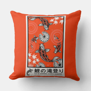 Cojín Decorativo Arte de carpas japonesas tranquilas