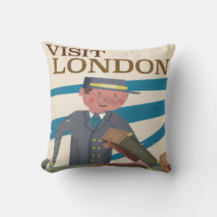 Cojín Decorativo Arte de cartel de viaje vintage de Visita Londres