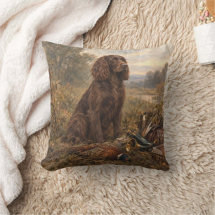 Cojín Decorativo Arte de caza con Wachtelhund, Spaniel alemán