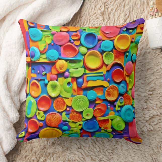 Cojín Decorativo Arte de Cerámica Colorida (Manta)