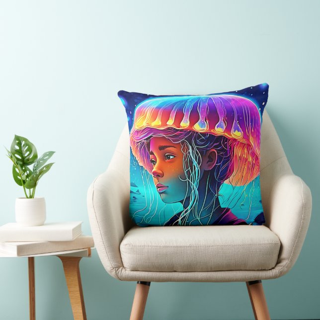 Cojín Decorativo Arte de Chica Medusa (Silla)
