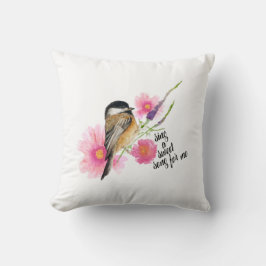 Cojín Decorativo Arte de citas de chickadee