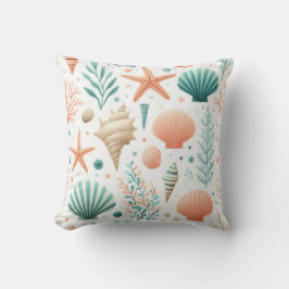 Cojín Decorativo Arte de Conchas Costeras