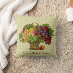 Cojín Decorativo Arte de cosecha de frutas personalizado