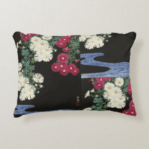 Cojín Decorativo Arte de Crisantemo Vintage Ohara Koson