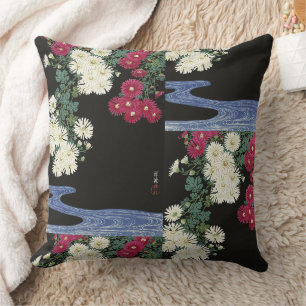 Cojín Decorativo Arte de Crisantemo Vintage Ohara Koson