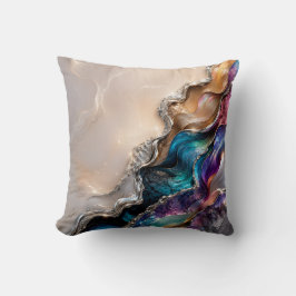 Cojín Decorativo Arte de Cristal de Ágata Arcoíris | Regalo de Márm