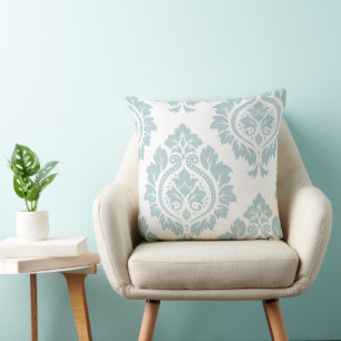 Cojín Decorativo Arte de Damasco Decorativo I 2 Vías Azul Huevo de