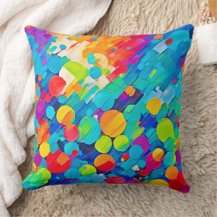 Cojín Decorativo Arte de Danza en Círculo Vibrante