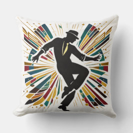 Cojín Decorativo Arte de Danza Jazz Retro Estiloso Colorido Chic El