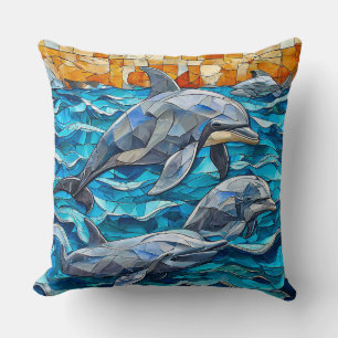 Cojín Decorativo Arte de delfines