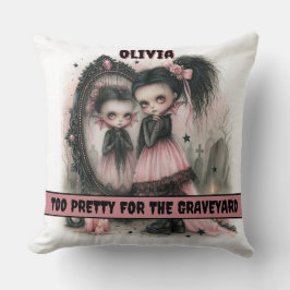Cojín Decorativo Arte de Espejo de Vampiro Pastel Goth Espeluznante