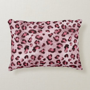 Cojín Decorativo Arte de estampado de leopardo rosa Textura de pelo