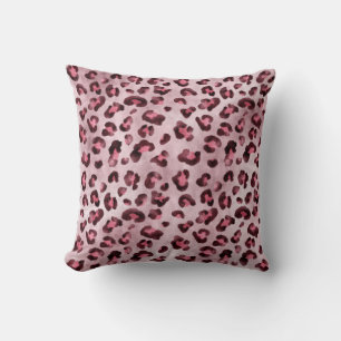 Cojín Decorativo Arte de estampado de leopardo rosa textura de pelo